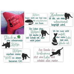 Stickserie - Sprüche Katze Vol. 2 Silhouette